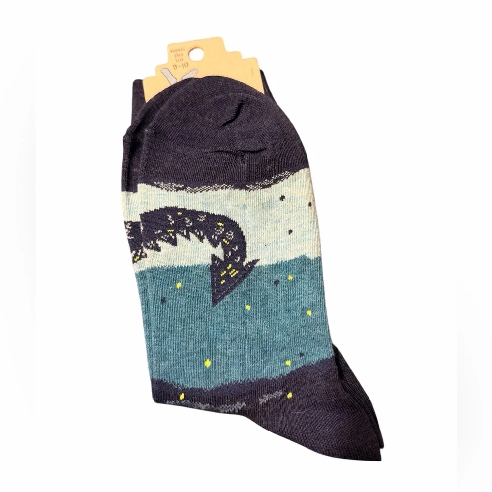 Blue Q Women's Crew Socks - Navy, Yellow, Light Blue, White